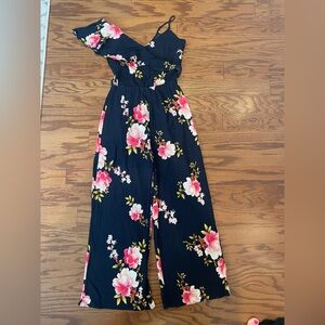 Aqua Floral Jumpsuit